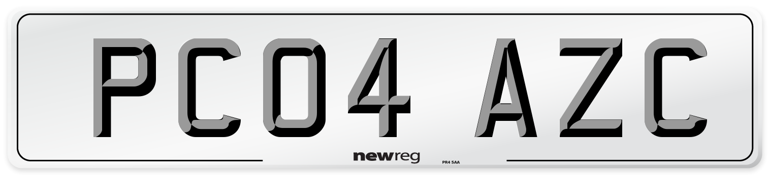 PC04 AZC Number Plate from New Reg